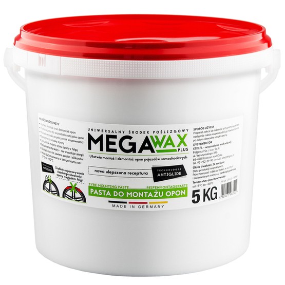 Niemiecka pasta maść montażowa do opon Mega Wax Plus 5kg - Stix