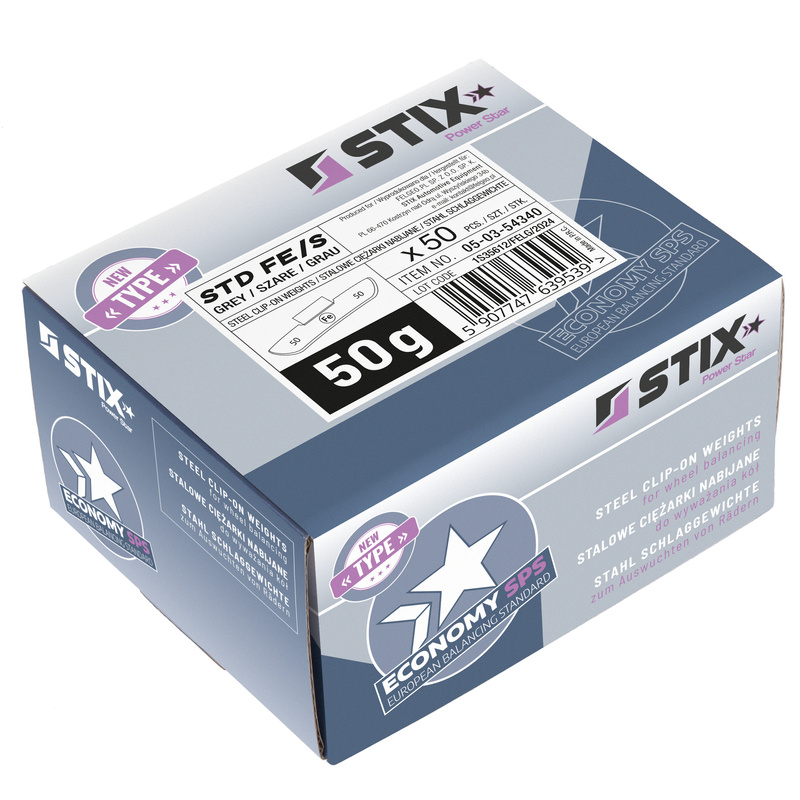 Ciężarki nabijane STD Stalowe do felg stalowych FE/S 50g / 50 szt. - Stix