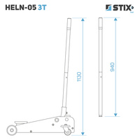 Lewarek / żaba podnośnik hydrauliczny wysokość 130-480 mm HELN-05 3T - Stix