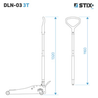 Lewarek / żaba podnośnik hydrauliczny niski profil z pedałem wysokość 75-505 mm DLN-03 3T - Stix