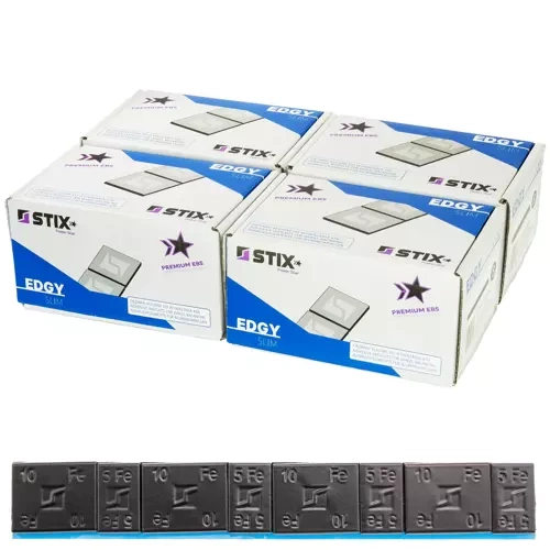 Ciężarki klejone do felg aluminiowych czarne Edgy Slim Black - 60g (5g+10g / szeroka taśma) - 400 szt. - Stix