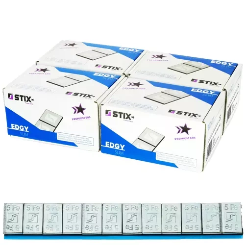 Ciężarki klejone do felg aluminiowych Edgy Slim - 60g (12x5g / ocynkowane / szeroka taśma) - 400 szt. - Stix