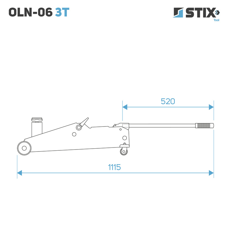 Lewarek / żaba podnośnik hydrauliczny wysokość 200-570 mm OLN-06 3T - Stix