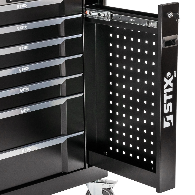 Szafka warsztatowa / wózek narzędziowy 7 szuflad, wysuwany schowek boczny - UltimatePro B7 - Stix