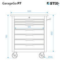 Szafka warsztatowa / wózek narzędziowy 7 szuflad GarageGo P7 - Stix