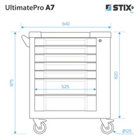 Szafka warsztatowa / wózek narzędziowy 7 szuflad, schowek boczny - UltimatePro A7 - Stix