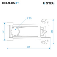 Lewarek / żaba podnośnik hydrauliczny wysokość 130-480 mm HELN-05 3T - Stix