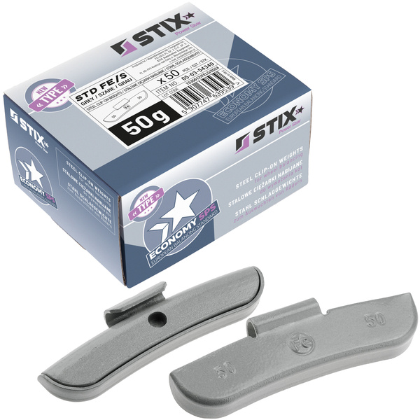 Ciężarki nabijane STD Stalowe do felg stalowych FE/S 50g / 50 szt. - Stix