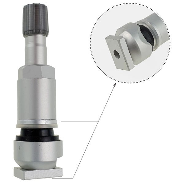 Zawór Wentyl TPMS - 10 STIX do czujnika Schrader srebrny