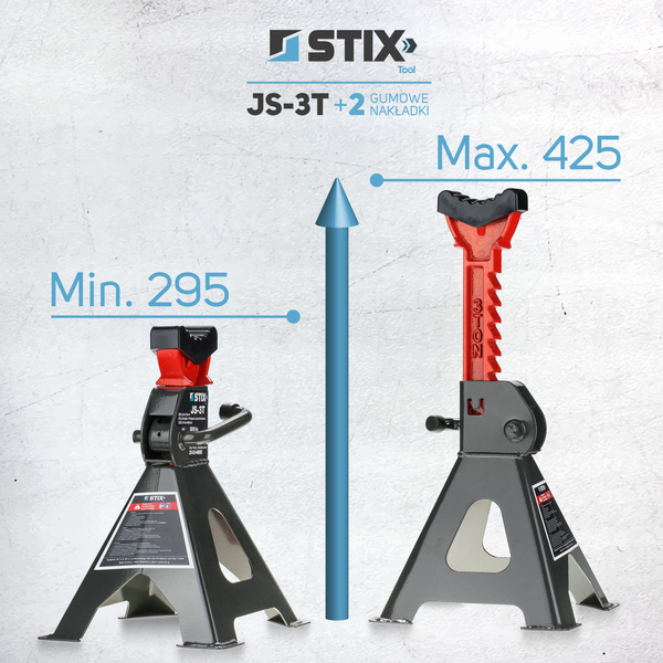 Kobyłki Podstawki Podpory warsztatowe 3T / 4szt. + Kpl. 4 gum do kobyłek 3T - Stix