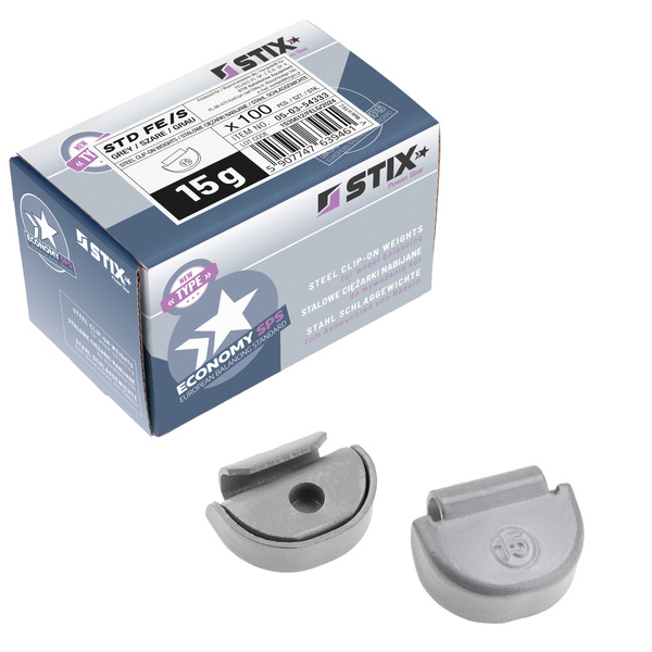 Ciężarki nabijane STD Stalowe do felg stalowych FE/S 15g / 100 szt. - Stix