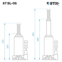 Hydrauliczny podnośnik słupkowy (butelkowy) 6T BL-06 - Stix