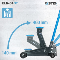 Lewarek / żaba podnośnik hydrauliczny wysokość 140-460 mm ELN-04 3T - Stix