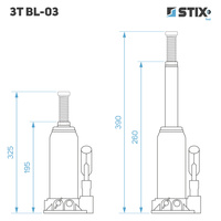 Hydrauliczny podnośnik słupkowy (butelkowy) 3T BL-03 - Stix