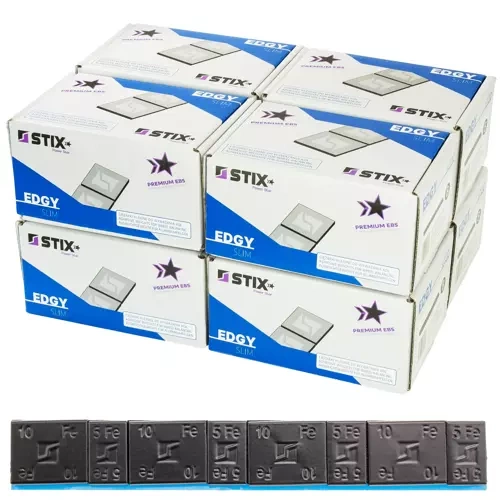 Ciężarki klejone do felg aluminiowych czarne Edgy Slim Black - 60g (5g+10g / szeroka taśma) - 800 szt. - Stix