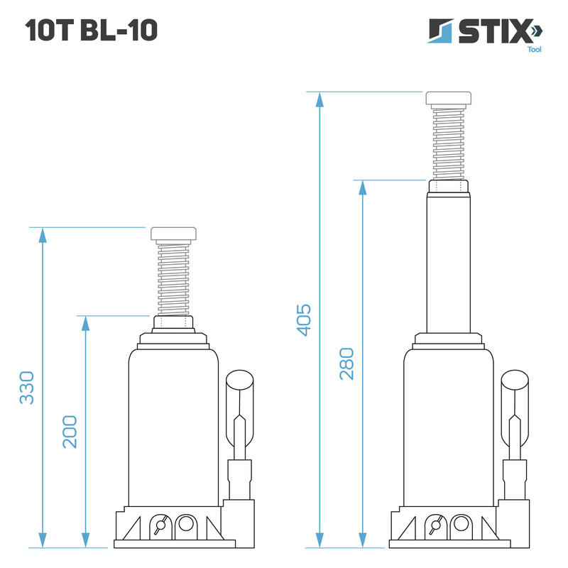 Hydrauliczny podnośnik słupkowy (butelkowy) 10T BL-10 - Stix