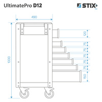 Szafka warsztatowa / wózek narzędziowy 12 szuflad - UltimatePro D12 - Stix