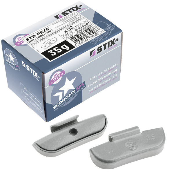 Ciężarki nabijane STD Stalowe do felg stalowych FE/S 35g / 50 szt. - Stix
