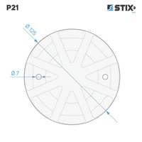 P21 Nakładka na łapę podnośnika, wzmocniona, 2 otwory, 125x120x24 - Stix