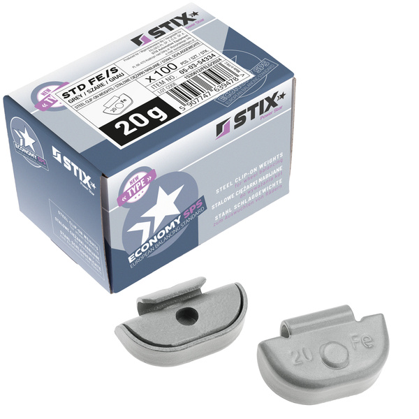 Ciężarki nabijane STD Stalowe do felg stalowych FE/S 20g / 100 szt. - Stix