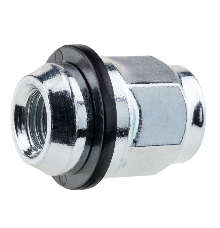 Nakrętki do felg stalowych, typ KIA Hyundai – M12x1,5 / ocynk, podkładka z tworzywa, K21 - Carbonado