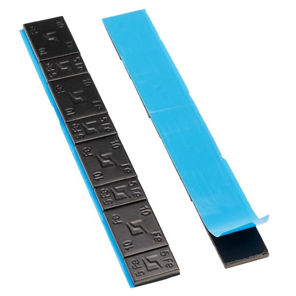 Ciężarki klejone do felg aluminiowych czarne Edgy Slim Black - 60g (5g+10g / szeroka taśma) - 200 szt. - Stix