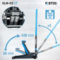 Lewarek / żaba podnośnik hydrauliczny niski profil wysokość 85-430 mm SLN-02 3T - Stix