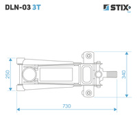 Lewarek / żaba podnośnik hydrauliczny niski profil z pedałem wysokość 75-505 mm DLN-03 3T - Stix