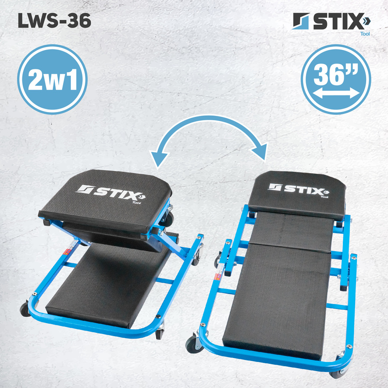 Leżanka warsztatowa składana / stołek warsztatowy 2w1 LWS-36 - Stix