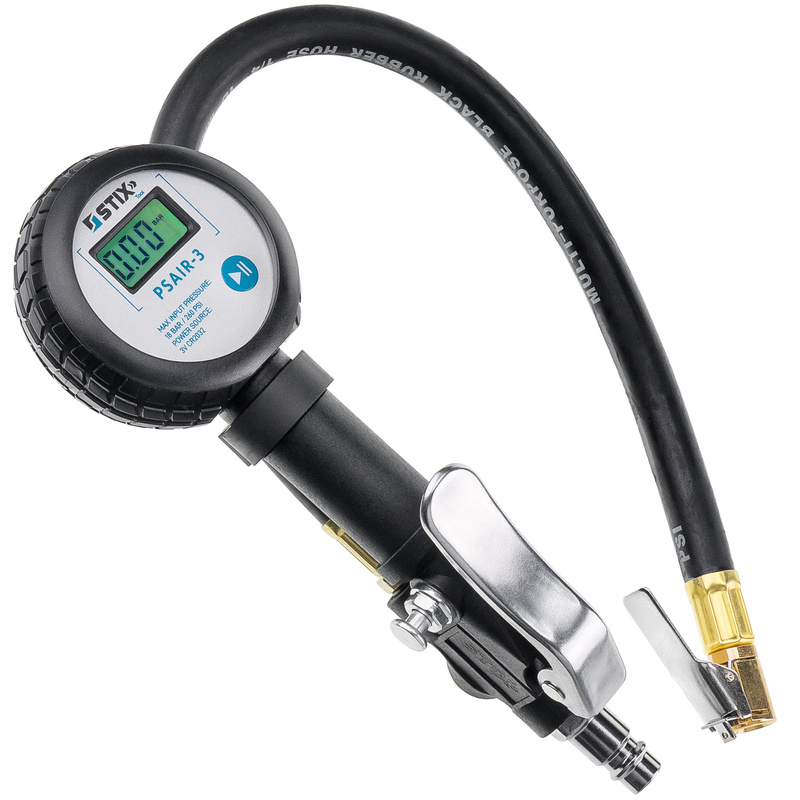 Pistolet do pompowania kół, opon z elektronicznym manometrem PSAIR-3 0-18 BAR STIX