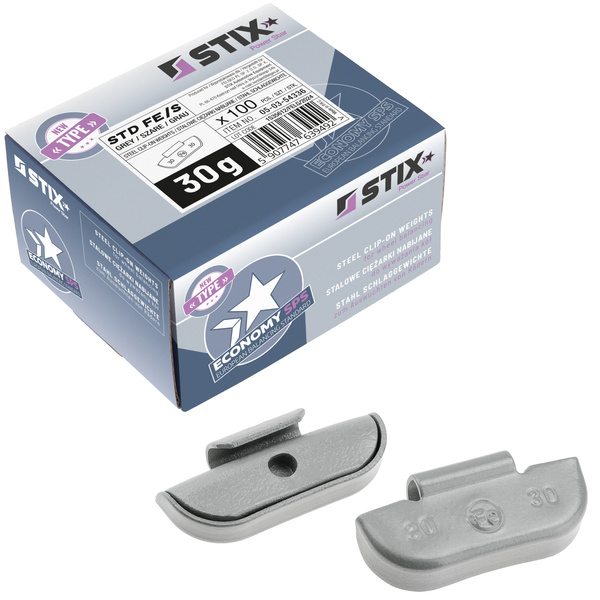 Ciężarki nabijane STD Stalowe do felg stalowych FE/S 30g / 100 szt. - Stix