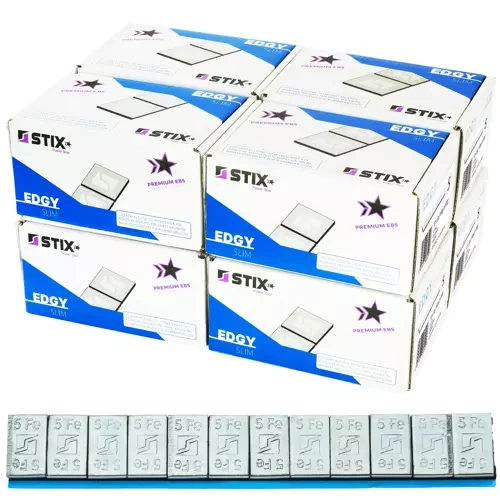 Ciężarki klejone do felg aluminiowych Edgy Slim - 60g (12x5g / ocynkowane / szeroka taśma) - 800 szt. - Stix