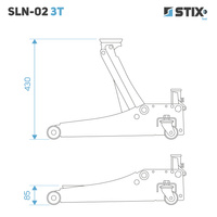 Lewarek / żaba podnośnik hydrauliczny niski profil wysokość 85-430 mm SLN-02 3T - Stix