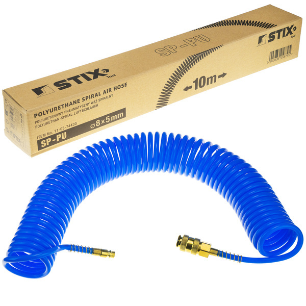 Wąż pneumatyczny spiralny SP-PU 8/5 mm (10 m), poliuretanowy - PREMIUM STIX
