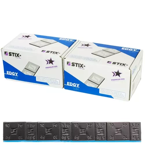 Ciężarki klejone do felg aluminiowych czarne Edgy Slim Black - 60g (5g+10g / szeroka taśma) - 200 szt. - Stix