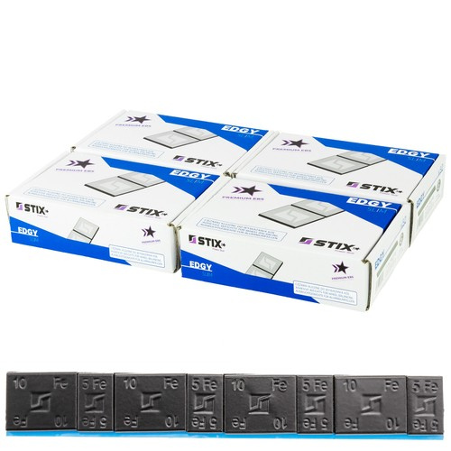 Ciężarki klejone do felg aluminiowych czarne Edgy Slim Black - 60g (5g+10g / szeroka taśma) - 200 szt. - Stix