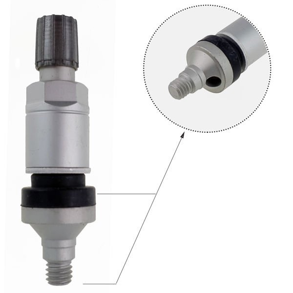Zawór Wentyl TPMS - 12 STIX do czujnika TRW srebrny