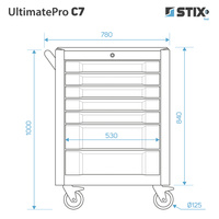 Szafka warsztatowa / wózek narzędziowy 7 szuflad - UltimatePro C7 - Stix