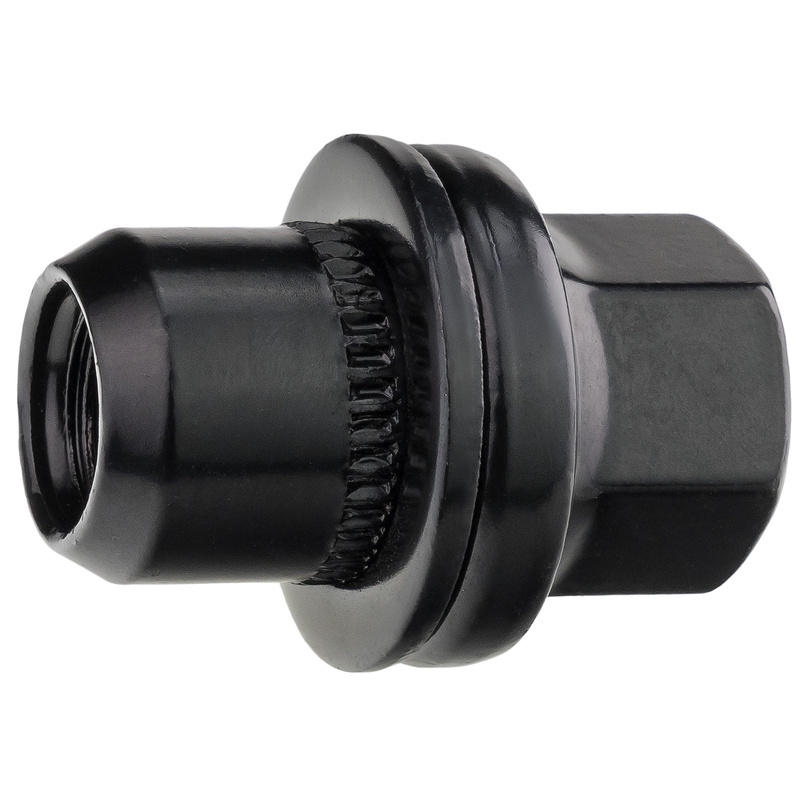 Czarne nakrętki do felg aluminiowych, typ Land Rover – M14x1,5 / ruchoma podkładka, K22 - Carbonado