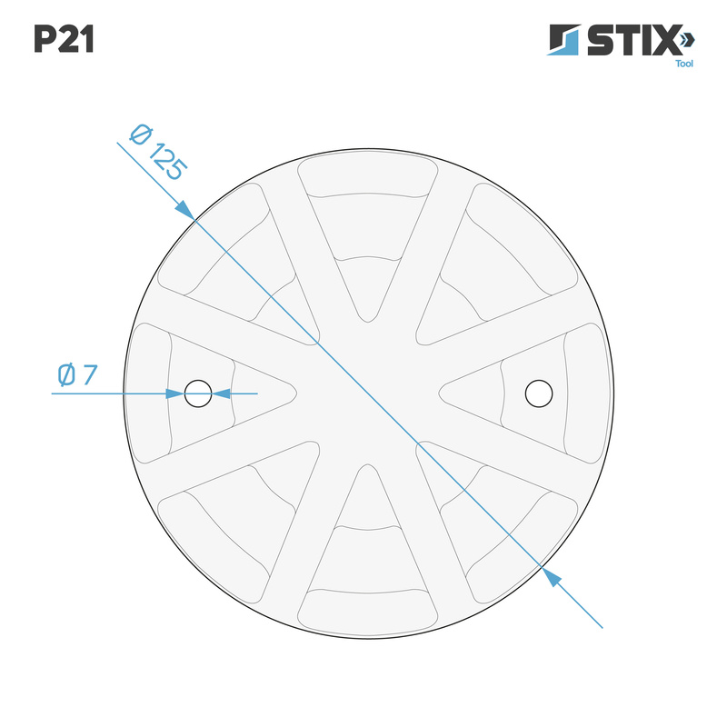 P21 Nakładka na łapę podnośnika, wzmocniona, 2 otwory, 125x120x24 - Stix