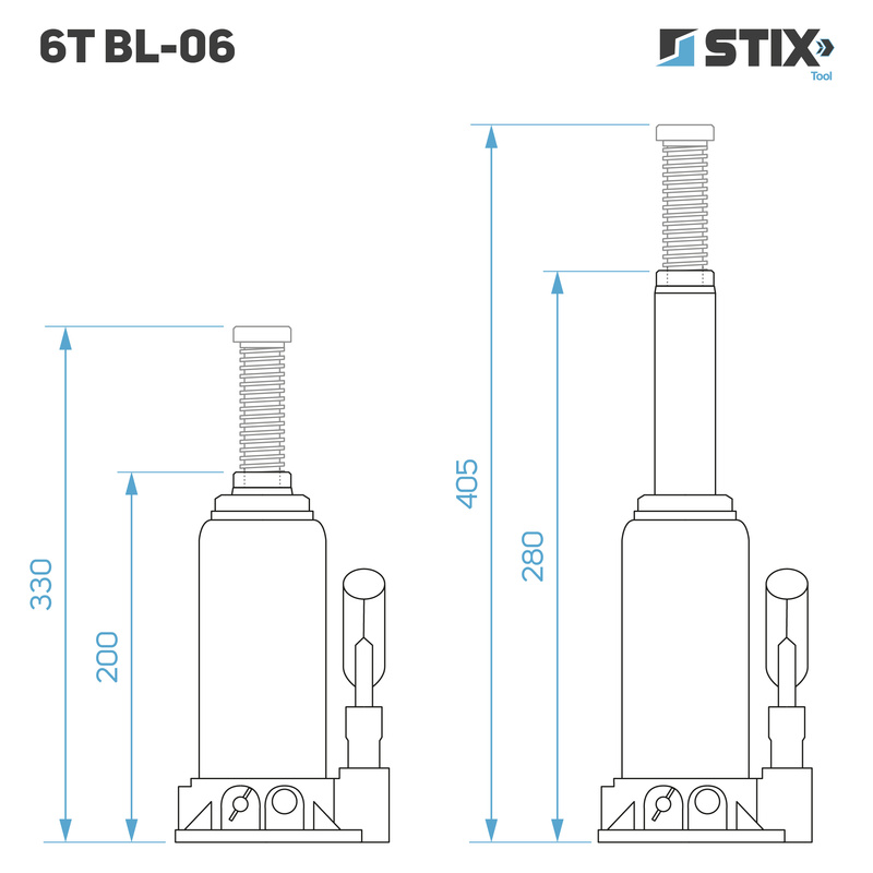 Hydrauliczny podnośnik słupkowy (butelkowy) 6T BL-06 - Stix