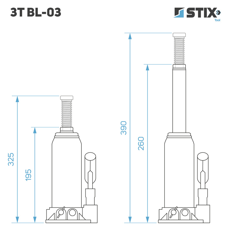 Hydrauliczny podnośnik słupkowy (butelkowy) 3T BL-03 - Stix