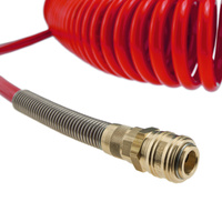 Wąż pneumatyczny spiralny 12/8 mm (12 m) - czerwony RQS