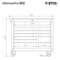 Szafka warsztatowa / wózek narzędziowy 12 szuflad - UltimatePro D12 - Stix