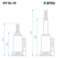 Hydrauliczny podnośnik słupkowy (butelkowy) 10T BL-10 - Stix