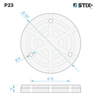 P23 Nakładka na łapę podnośnika, wzmocniona, 3 otwory, 120x15 - Stix