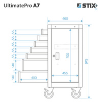 Szafka warsztatowa / wózek narzędziowy 7 szuflad, schowek boczny - UltimatePro A7 - Stix