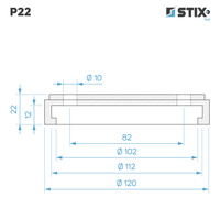 P22 Nakładka na łapę podnośnika, wzmocniona, 2 otwory, 120x112x22 - Stix