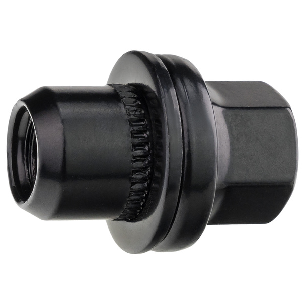 Czarne nakrętki do oryginalnych felg aluminiowych Land Rover M14x1,5 z ruchomą podkładką, klucz 22 - Carbonado