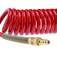 Wąż pneumatyczny spiralny 12/8 mm (12 m) - czerwony RQS
